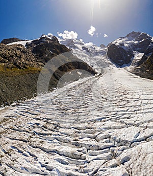 Switzerland, Engadine, Morteratsch Glacier, aerial (September 2019)