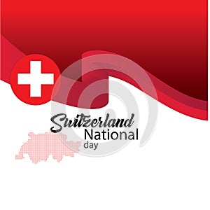 Switzerland flag, happy swiss national day - Vector