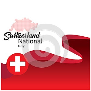 Switzerland flag, happy swiss national day - Vector