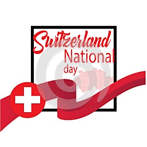 Switzerland flag, happy swiss national day - Vector