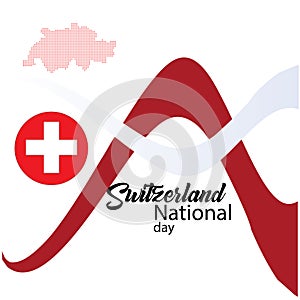 Switzerland flag, happy swiss national day - Vector