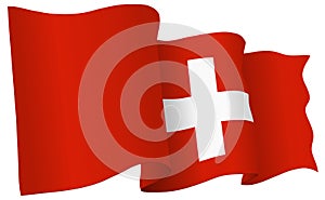 Switzerland Flag Waving Vector Illustration