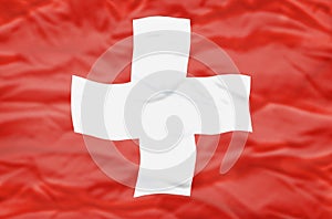 Switzerland flag on a wavy background. W