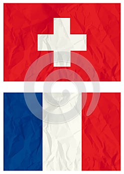 Switzerland and French flag