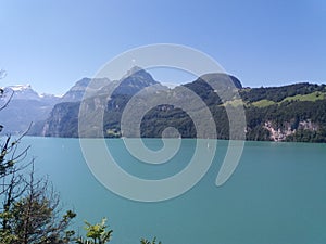 Switzerland landscape mountains scenery of summer nature