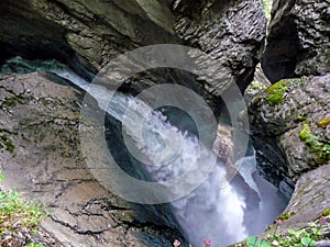 Switzerland, Lauterbrunnen, SCENIC VIEW OF WATERFALL