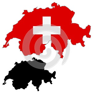 Switzerland map flag