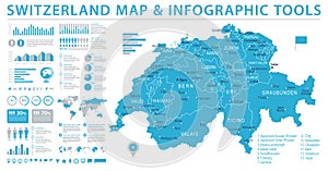 Switzerland Map - Info Graphic Vector Illustration