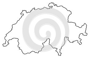 Switzerland map outline vector illustration