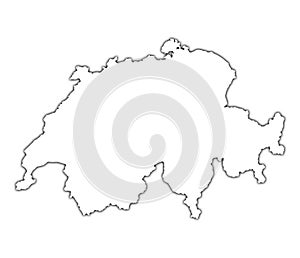 Switzerland map with shadow