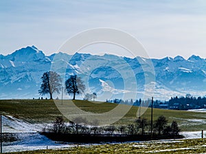 Switzerland mountains and hills landscape