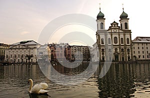 Switzerland: Nice view of Luzern at the sunset