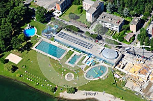 Switzerland: Paragliding Airshot from the Lido in Locarno-City