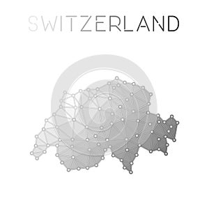 Switzerland polygonal vector map.
