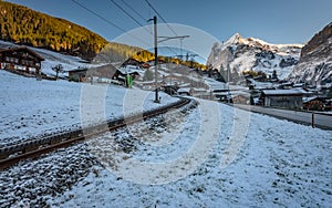 Switzerland - Railroad Tracks Through Village- Grindelwald