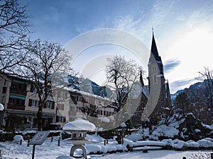 Switzerland`s Cold Winter Snowy Cathedral