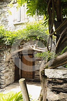 Switzerland Tessin Aurigeno stone rustici photo