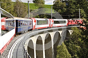 Switzerland: Tourist alp transit with the Glacier Express