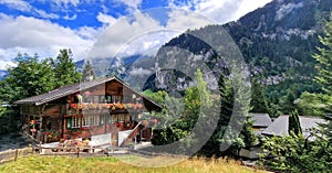 Switzerland travel . most scenic places. beautiful Lauterbrunnen village