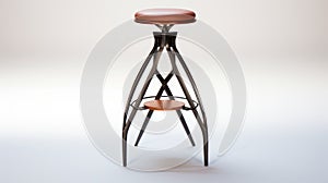 Swivel Metal Bar Stool With Red Leather In Unreal Engine Style