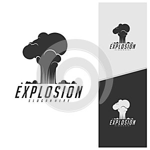 Swoosh Comic smoke Logo Vector. Energy explosion effect and cartoon blast vector illustration. Cloud logo icon concept