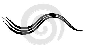 Swoosh tail curve line, underline swash logo, strip swish decoration