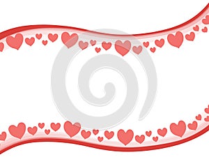 Swoosh Valentine Hearts Border Background