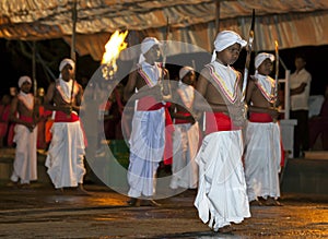 Sword Carriers perform during the Esala Perahera in Kandy, Sri Lanka.