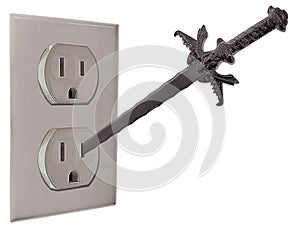 Sword in Electrical Outlet