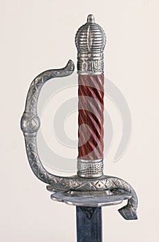 Sword handle hilt & metal serpent decorated photo