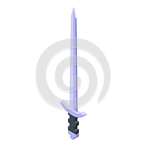 Sword icon isometric vector. Medieval history