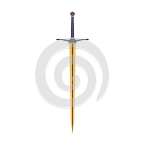 Sword medieval vector icon illustration knight weapon isolated war