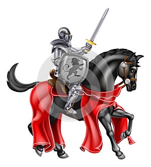 Sword and Shield Knight on Horse