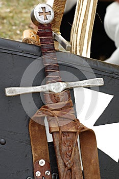 Sword and shield medieval weapons