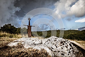 Sword in the stone medieval symbol and myth of templar knights