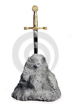 Meč v kámen na bílém 