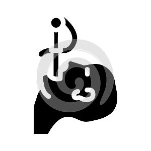 Sword swallower glyph icon vector illustration black