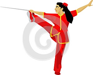 The Sword Wushu Girl Chinese Martial Art