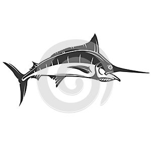 Swordfish icon isolated on white background. Vector illustration