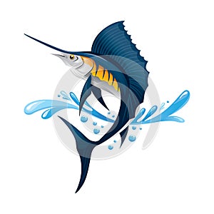 Swordfish. Vector illustration decorative background design