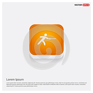 Swordman Icon Orange Abstract Web Button