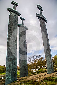 Swords in the rock monument, Hafrsfjord, Norway
