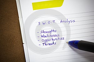 SWOT analysis.