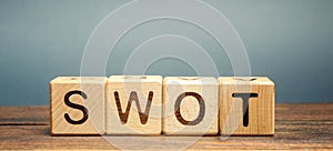 SWOT analysis concept. The method of strategic business planning. Strengths, weaknesses, opportunities, threats. Business
