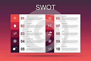 SWOT Infographic 10 option template