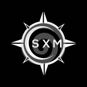 SXM abstract technology logo design on Black background. SXM creative initials letter logo concept photo