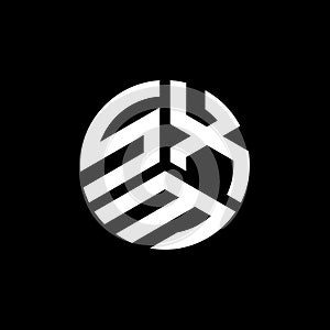 SXM letter logo design on black background. SXM creative initials letter logo concept. SXM letter design photo