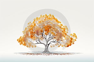 Sycamore Maple Tree On A White Background Generative Ai