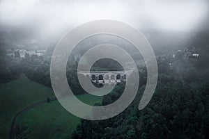 Sychrov stone railway viaduct in liberec region in Czech Republic