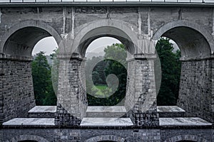 Sychrov stone railway viaduct in liberec region in Czech Republic